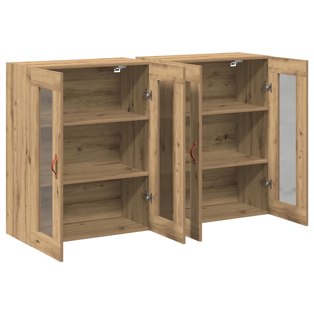 vidaXL Τοίχου Cabinets 2 τεμ Καρυδιά 69,5x34x90 εκ Κατασκευασμένο Ξύλο
