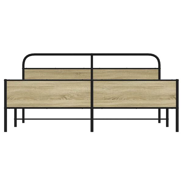 vidaXL Σκελετός Κρεβ. Χωρίς Στρώμα Sonoma Δρυς 180x200 εκ. Μεταλλικό