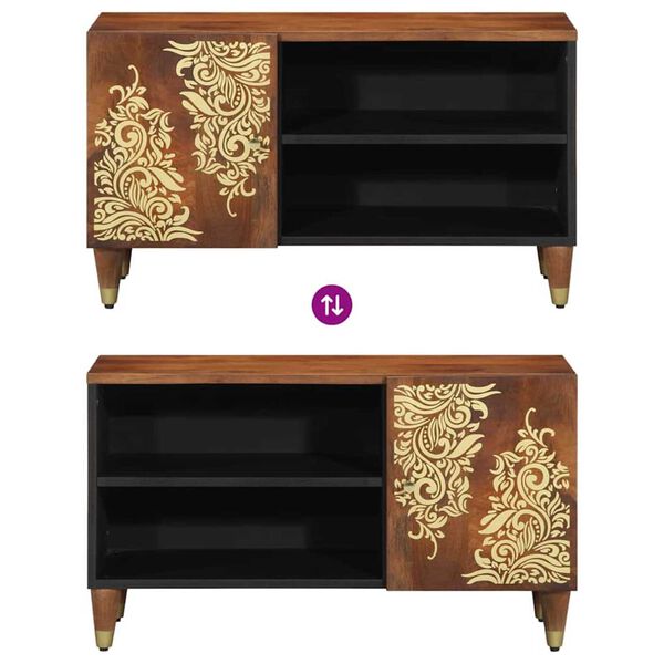 vidaXL Ντουλάπι TV με ράφι Καφέ 80 x 31.5 x 46 cm Μασίφ ξύλο μάνγκο