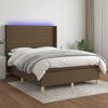 vidaXL &Kappa;&rho;&epsilon;&beta;ά&tau;&iota; Boxspring &mu;&epsilon; &Sigma;&tau;&rho;ώ&mu;&alpha; & LED &Sigma;&kappa;.&Kappa;&alpha;&phi;έ 140x200 &epsilon;&kappa; &Upsilon;&phi;&alpha;&sigma;&mu;ά&tau;&iota;&nu;&omicron;