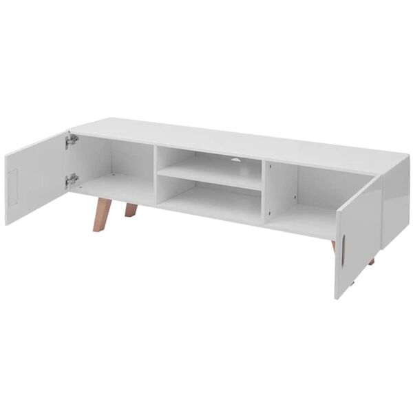 vidaXL Έπιπλο Τηλεόρασης Γυαλιστερό Λευκό 150 x 35 x 48,5 εκ. από MDF