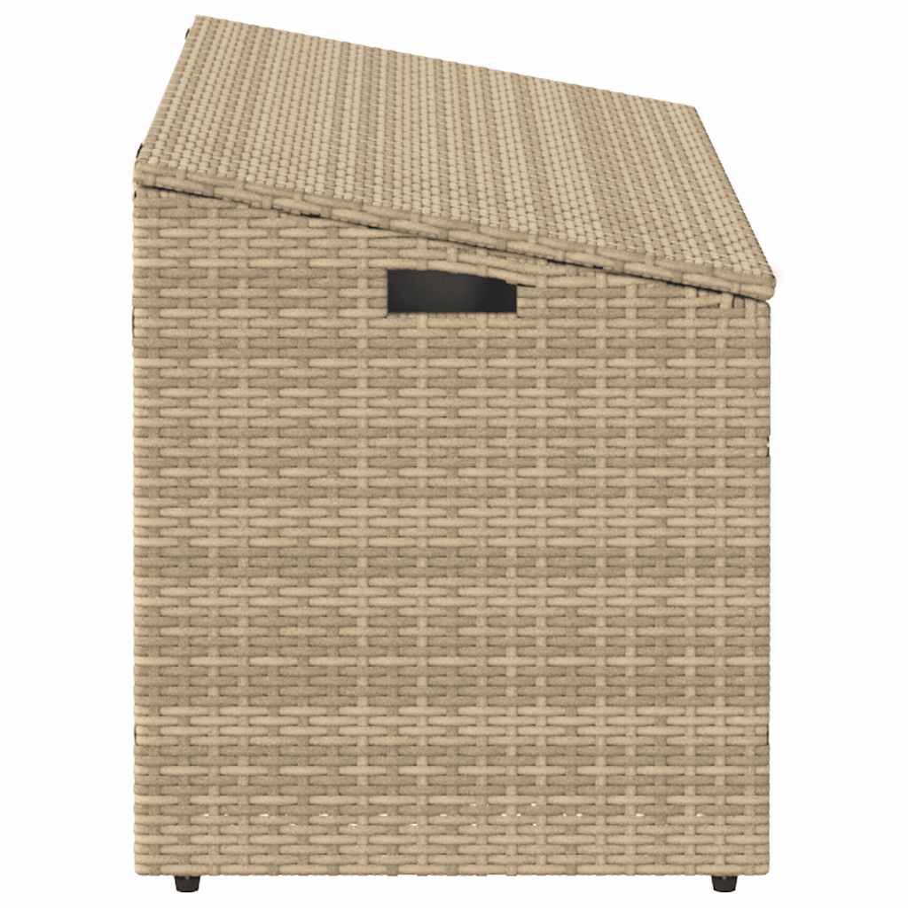vidaXL Box αποθήκευσης κήπου Μπεζ 110x50x58 cm Poly Rattan