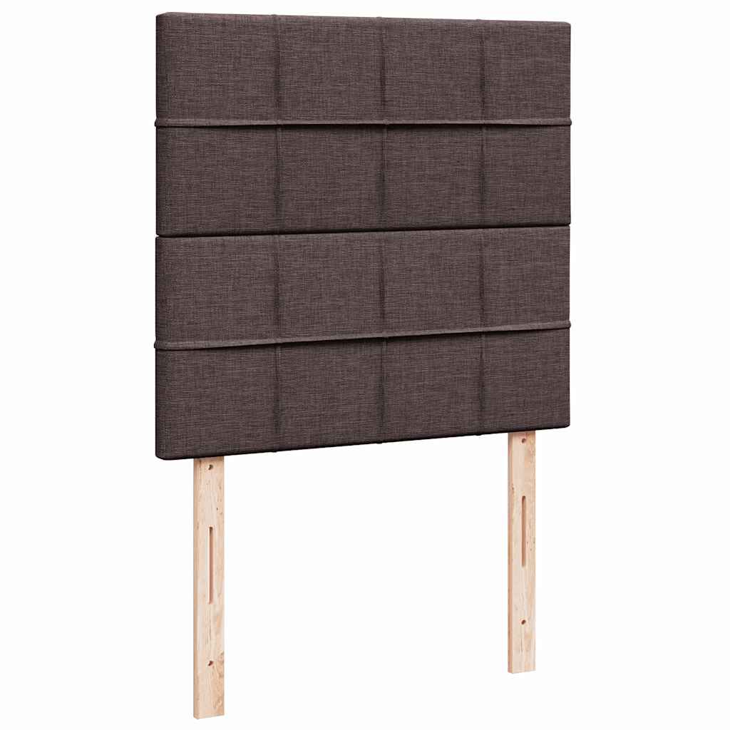 vidaXL Κρεβάτι Boxspring με Στρώμα Σκούρο Καφέ 80x200 εκ. Υφασμάτινο