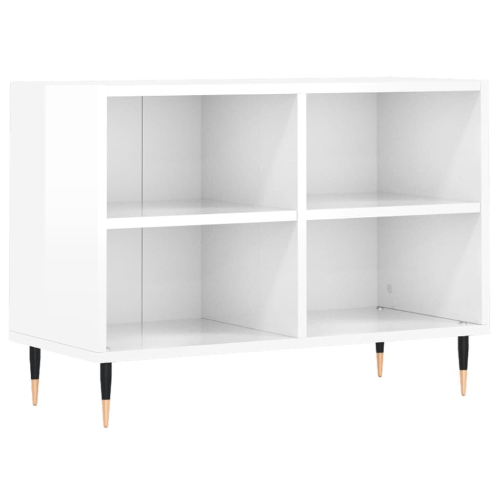vidaXL Έπιπλο Τηλεόρασης Γυαλ. Λευκό 69,5x30x50 εκ. Επεξεργασμένο Ξύλο
