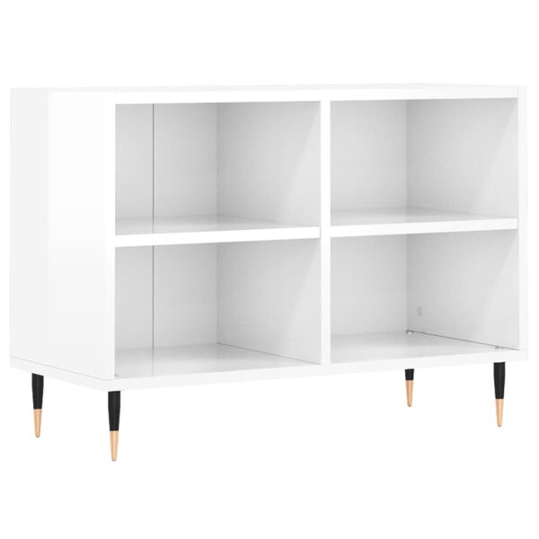 vidaXL Έπιπλο Τηλεόρασης Γυαλ. Λευκό 69,5x30x50 εκ. Επεξεργασμένο Ξύλο