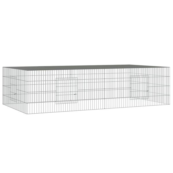 vidaXL Κλουβί Κουνελιών 2 Πάνελ 220x110x55 εκ. από Γαλβανισμένο Σίδερο