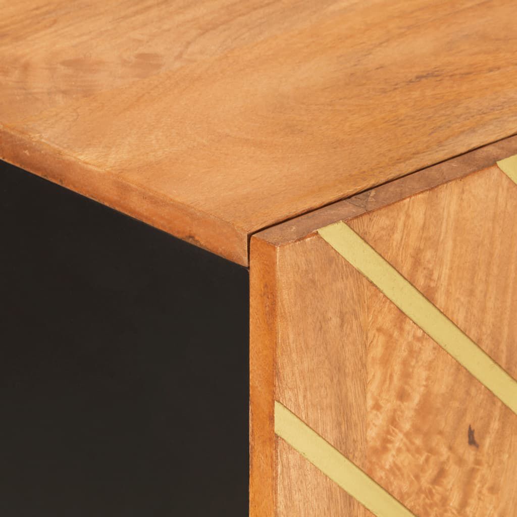 vidaXL Βοηθητικό Έπιπλο Καφέ/Μαύρο 90x33,5x75 εκ. Μασίφ Ξύλο Μάνγκο