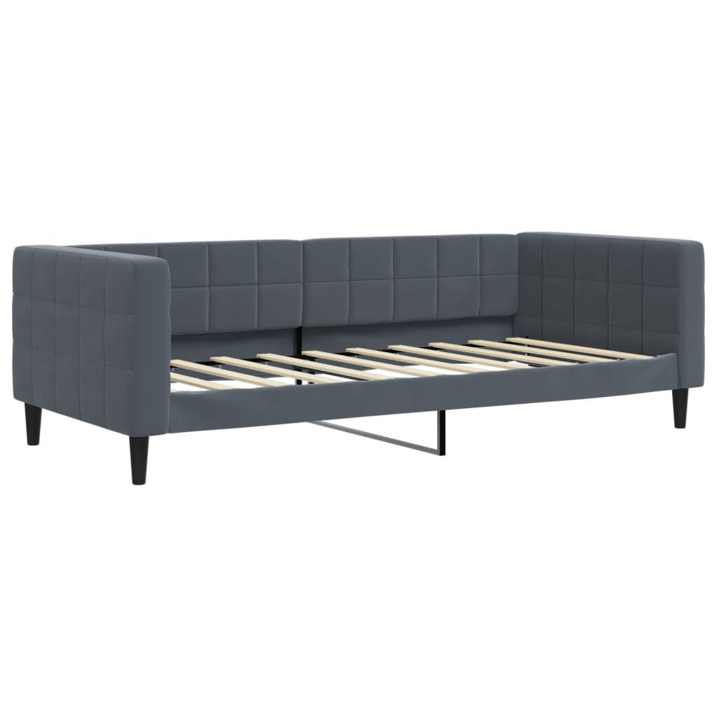 vidaXL Κρεβάτι ημέρας με στρώμα σκούρο γκρι 90x190 cm Βελούδο