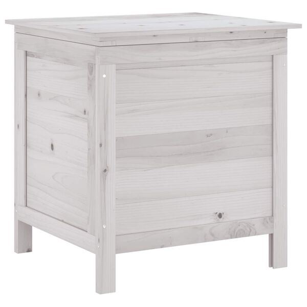 vidaXL Μπαούλο Αποθ. Κήπου Λευκό 50 x 49 x 56,5 εκ. Μασίφ Ξύλο Ελάτης
