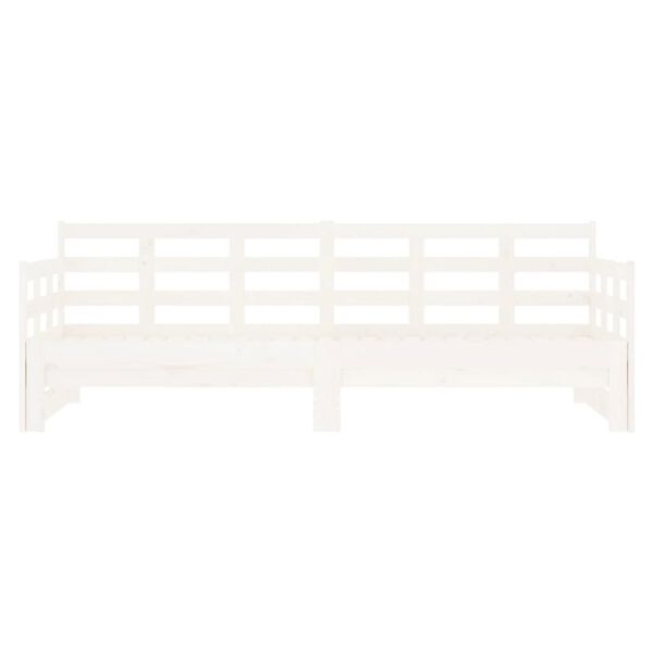 vidaXL Καναπές Κρεβάτι Συρόμενος Λευκός 2x(80x200) εκ. από Μασίφ Πεύκο
