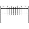 vidaXL Κάγκελα Περίφραξης με Κυκλική Κορυφή Μαύρα 1,8 μ. Ατσάλινα