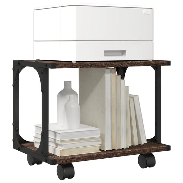 vidaXL Βάση Εκτυπωτή 2 Επιπέδων Καφέ Δρυς 41x28x33,5 εκ Επεξ. Ξύλο
