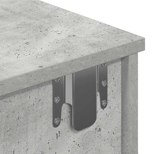 vidaXL Ράφι τοίχου με συρτάρια Γκρι μπετόν 100x37,5x19 cm Ξύλο μηχανής