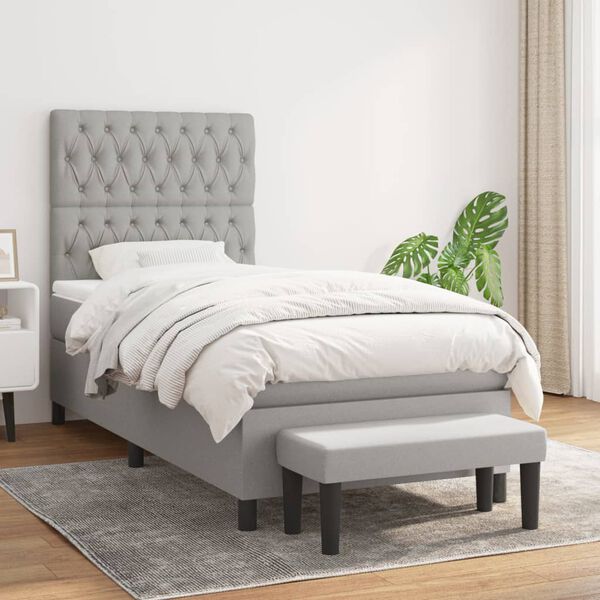 vidaXL &Kappa;&rho;&epsilon;&beta;ά&tau;&iota; Boxspring &mu;&epsilon; &Sigma;&tau;&rho;ώ&mu;&alpha; &Alpha;&nu;&omicron;&iota;&chi;&tau;ό &Gamma;&kappa;&rho;&iota; 90x200 &epsilon;&kappa;. &Upsilon;&phi;&alpha;&sigma;&mu;ά&tau;&iota;&nu;&omicron;