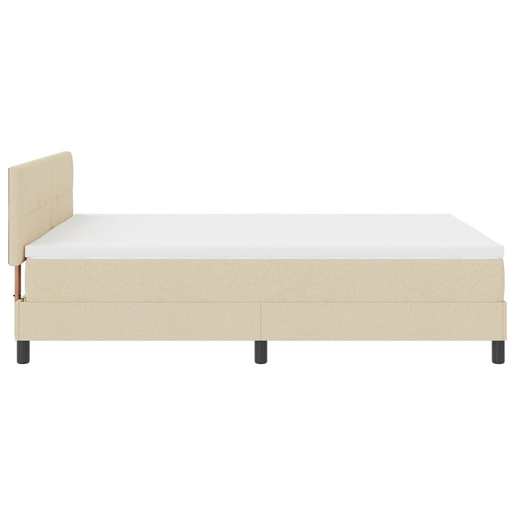vidaXL Κρεβάτι Box Spring με Στρώμα Κρέμα 140x200 εκ. Υφασμάτινο