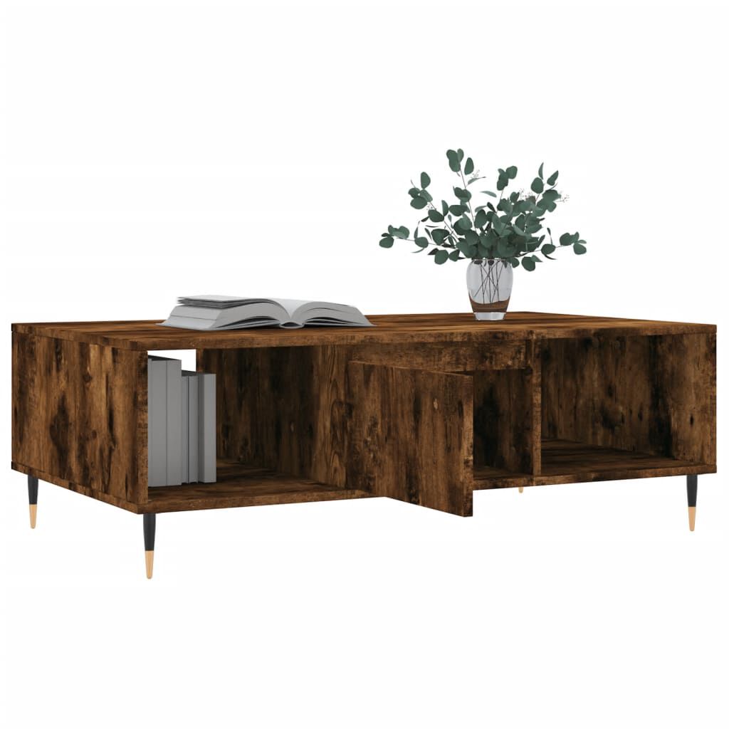 vidaXL Τραπεζάκι Σαλονιού Καπνιστή Δρυς 104x60x35 εκ. Επεξεργ. Ξύλο