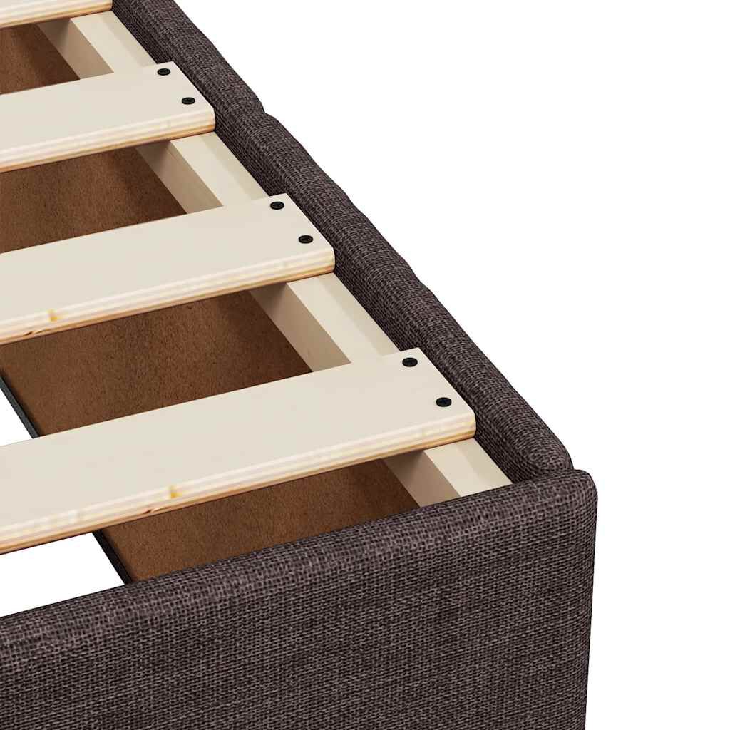 vidaXL Κρεβάτι Boxspring με Στρώμα Σκούρο Καφέ 90x200 εκ. Υφασμάτινο