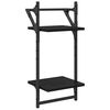 vidaXL Σετ ραφιών τοίχου με ράφι 6 pcs Μαύρη Οξυά 100 x 25 x 30 cm