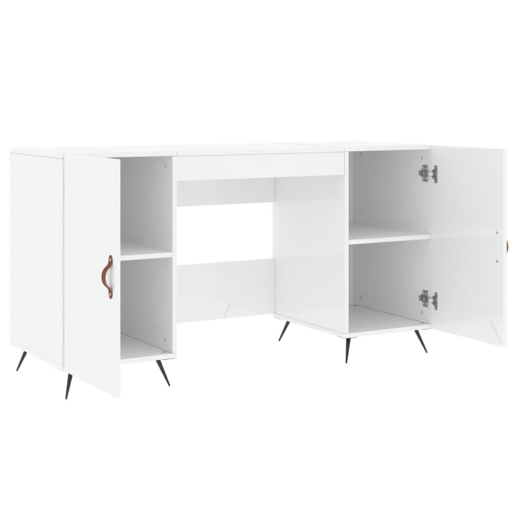 vidaXL Γραφείο Γυαλιστερό Λευκό 140x50x75 εκ. Επεξεργασμένο Ξύλο