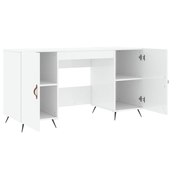 vidaXL Γραφείο Γυαλιστερό Λευκό 140x50x75 εκ. Επεξεργασμένο Ξύλο