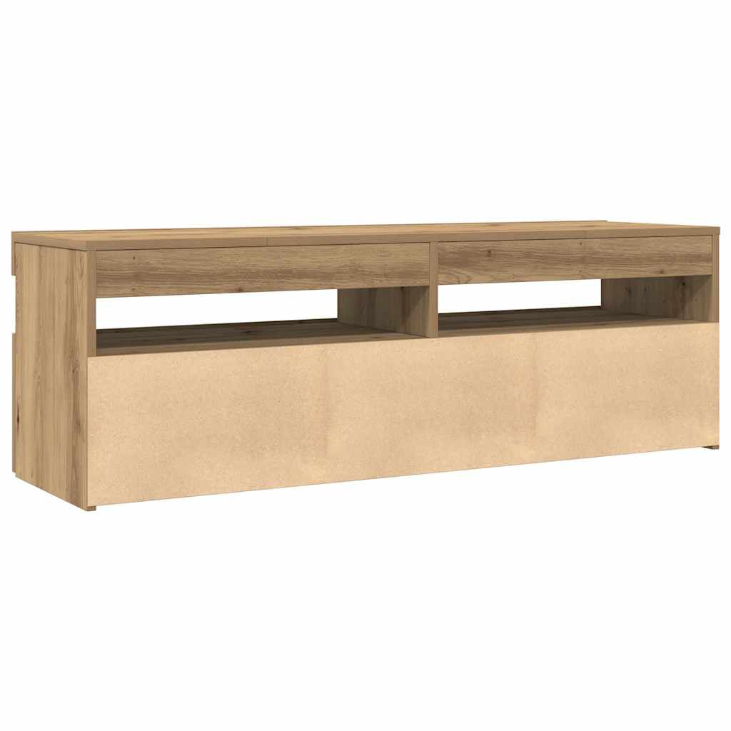 vidaXL Έπιπλο Τηλεόρασης με LED Αρτισιανή Δρυς 120x35x40 εκ Επεξ.Ξύλο