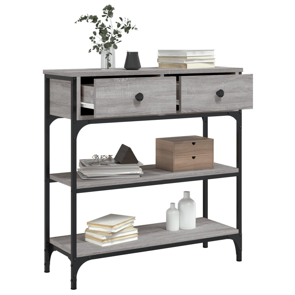 vidaXL Τραπέζι Κονσόλα Γκρι Sonoma 72,5x25x75 εκ. Επεξεργασμένο Ξύλο