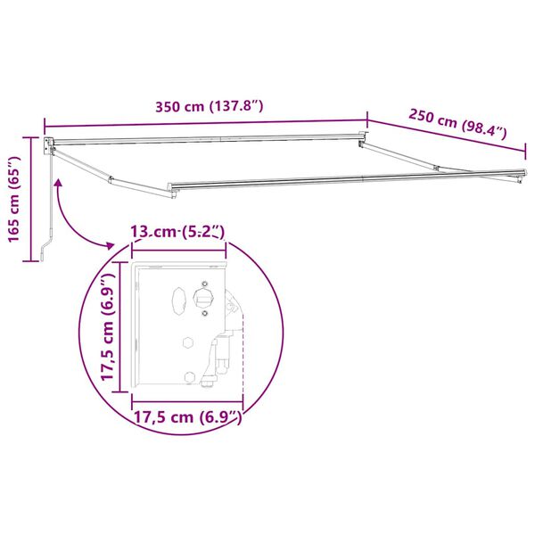 vidaXL Αντιανεμικό Ριγέ πορτοκαλί και καφέ 3,5 x 2,5 μ