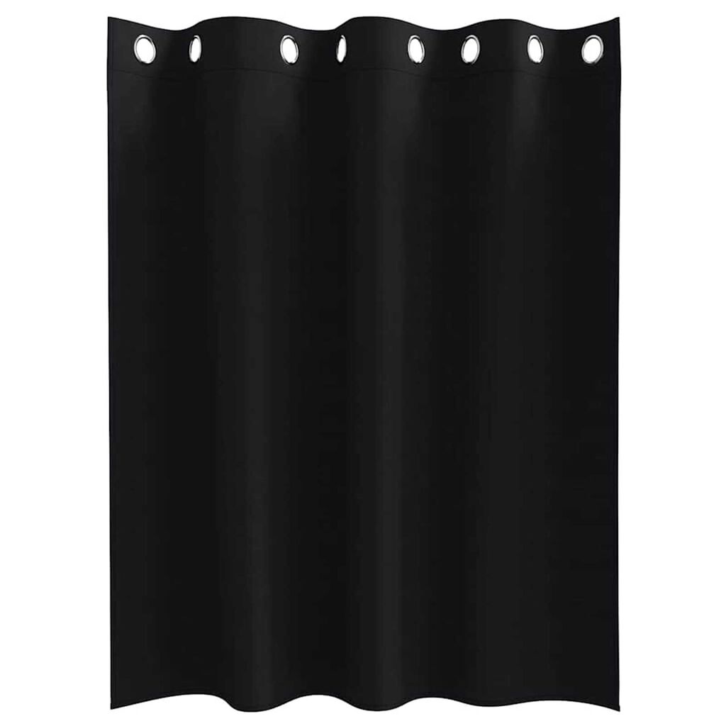 vidaXL Κουρτίνες με κουρτίνες 2 pcs Μαύρο Πολυεστέρας