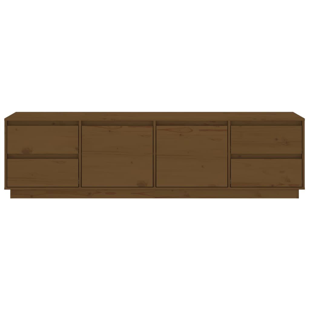 vidaXL Έπιπλο Τηλεόρασης Καφέ Μελί 176x37x47,5εκ από Μασίφ Ξύλο Πεύκου