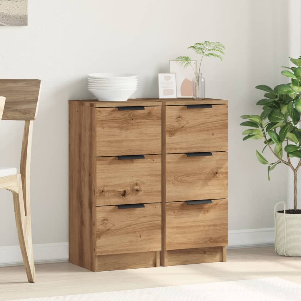 vidaXL Sideboards 2 τεμάχια Artisan Oak 30x30x70cm Κατασκευασμένο ξύλο
