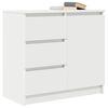 vidaXL Συρταριέρα με Συρτάρια Λευκή 71x35x65 εκ. από Επεξ. Ξύλο