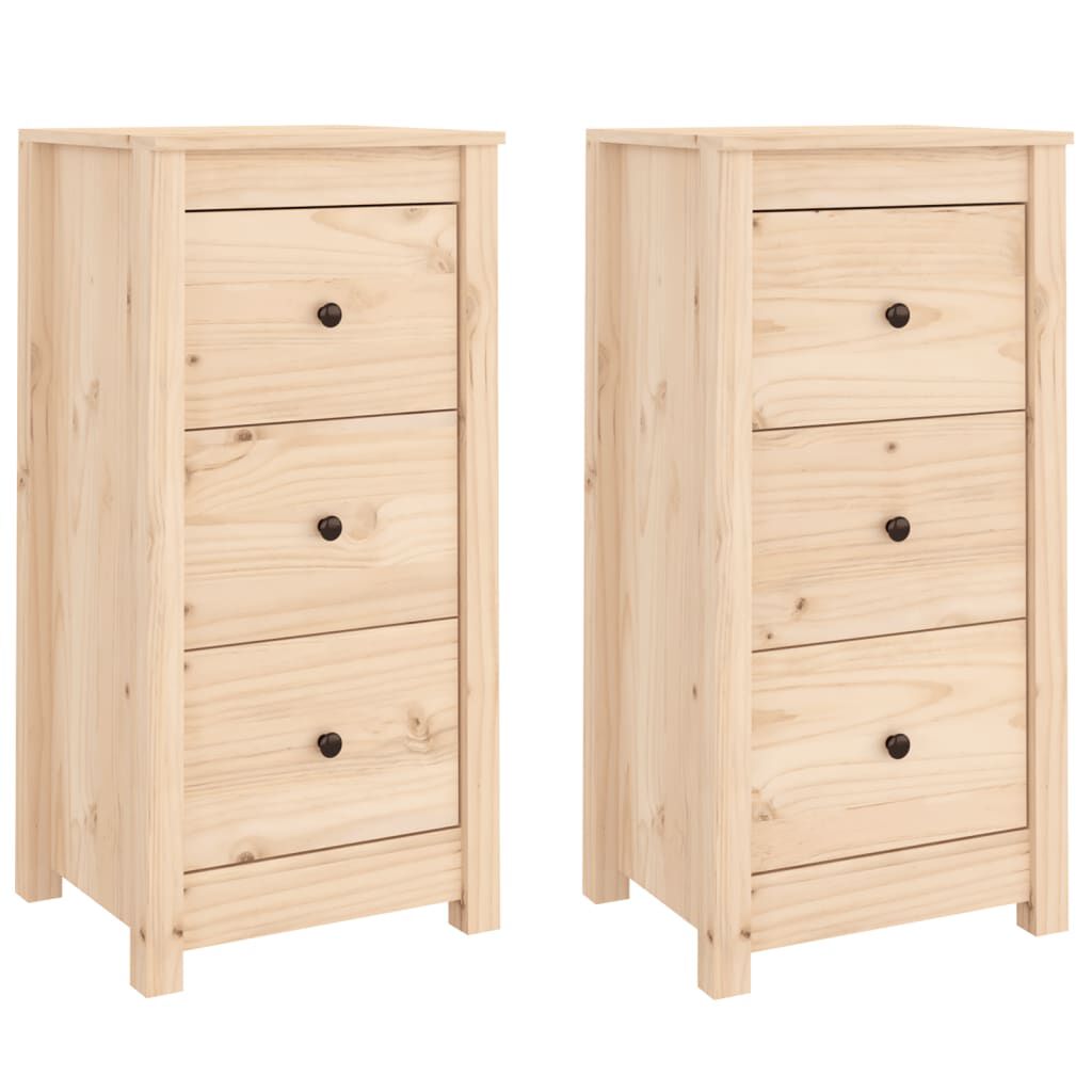 vidaXL Ντουλάπια 2 τεμ. 40x35x80 εκ. από Μασίφ Ξύλο Πεύκου