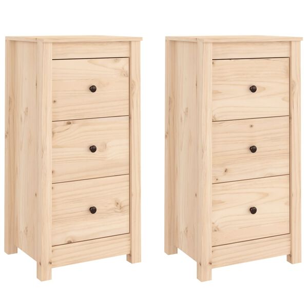 vidaXL Ντουλάπια 2 τεμ. 40x35x80 εκ. από Μασίφ Ξύλο Πεύκου