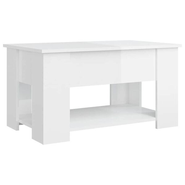 vidaXL Τραπεζάκι Σαλονιού Γυαλ. Λευκό 79x49x41 εκ. Επεξεργασμένο Ξύλο
