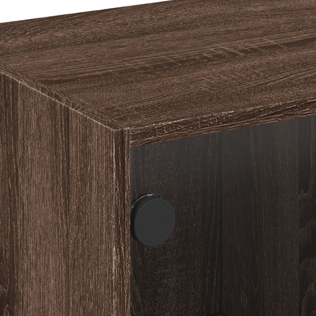 vidaXL Βοηθητικό Ντουλάπι Καφέ Δρυς 68x37x42 εκ. Γυάλινες Πόρτες