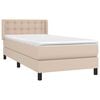 vidaXL Κρεβάτι Boxspring με Στρώμα Καπουτσίνο 100x200εκ.από Συνθ.Δέρμα