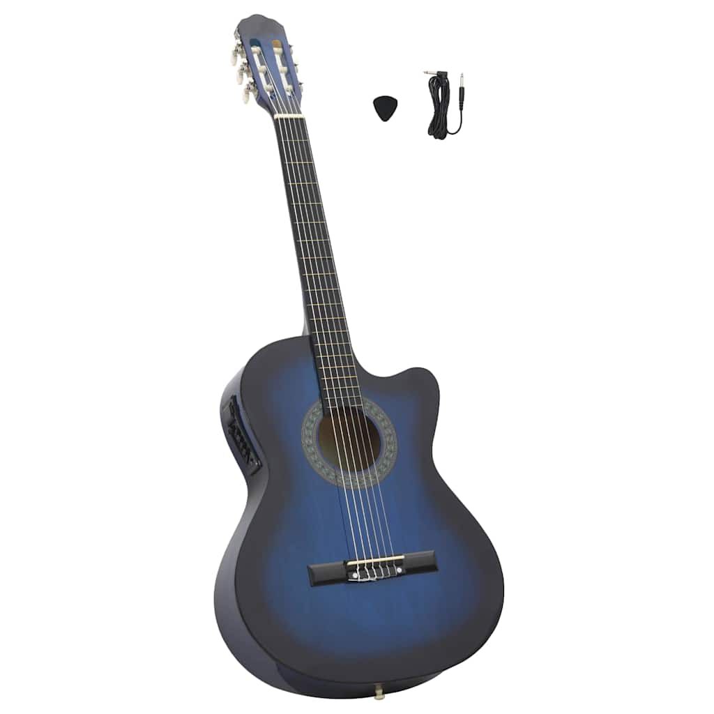 vidaXL Κιθάρα Western Classical Cutaway Μπλε με Ισοσταθμιτή 6 Χορδές