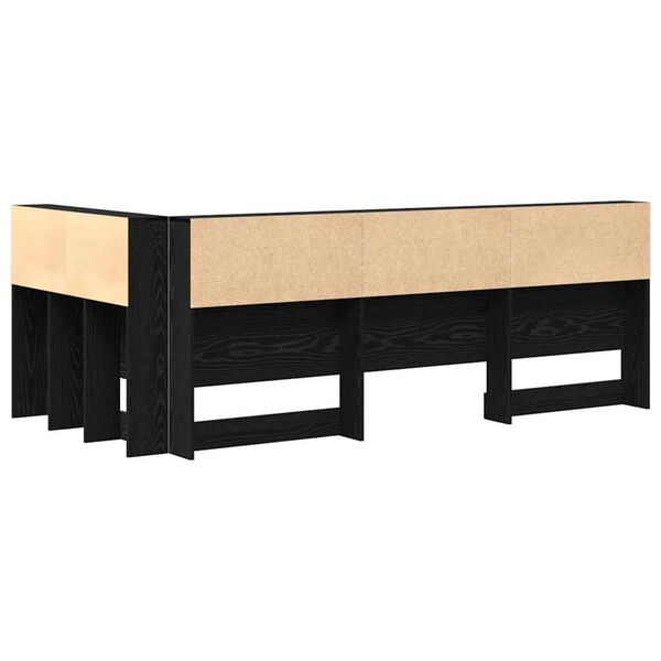 vidaXL Κεφαλάρι Αποθήκης με ράφι Μαύρη δρυς 75 cm Επεξεργασμένο ξύλο