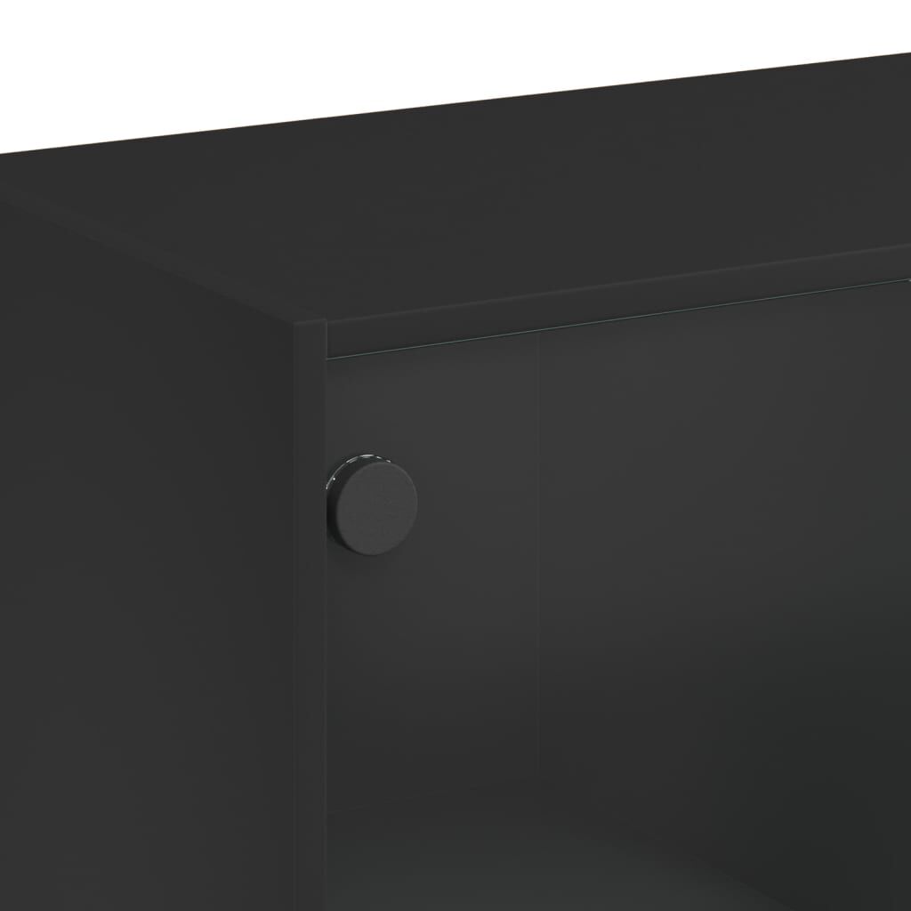 vidaXL Ντουλάπι με Πόρτες Μαύρο 68x37x109 εκ. από Επεξεργασμένο Ξύλο