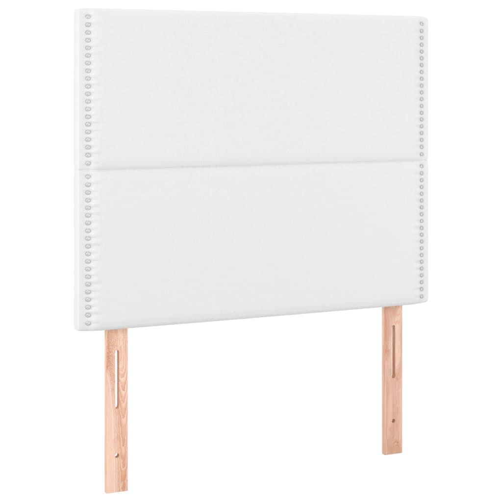 vidaXL Κρεβάτι Boxspring με Στρώμα Λευκό 80 x 200 εκ. Συνθετικό Δέρμα