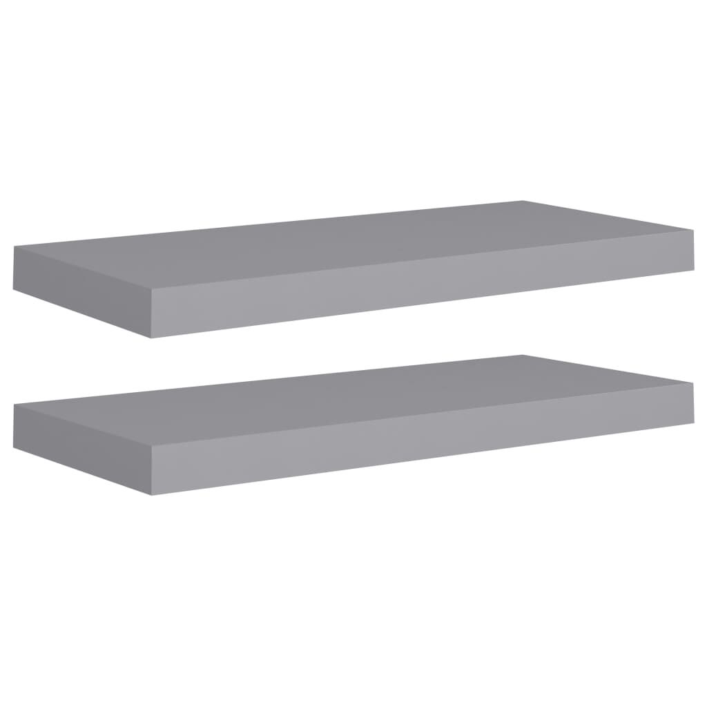 vidaXL Ράφια Τοίχου 2 τεμ. Γκρι 60 x 23,5 x 3,8 εκ. MDF