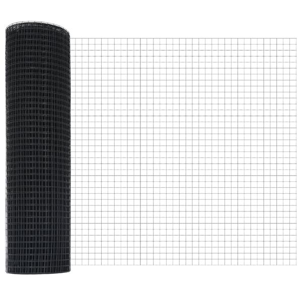 vidaXL Φράχτης Welded Wire με 13 Σπινθόγκονα Γκρι 0.8x100 μ Χάλυβα