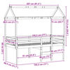 vidaXL Κρεβάτι Υπερυψωμένο με Οροφή 75x190εκ. από Μασίφ Ξύλο Πεύκου