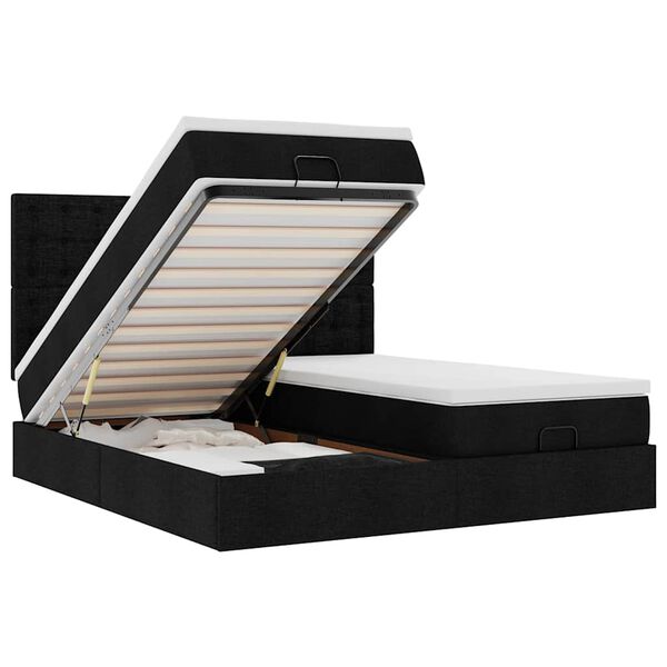 vidaXL &Omicron;&theta;&omega;&mu;&alpha;&nu;&iota;&kappa;ό &Kappa;&rho;&epsilon;&beta;ά&tau;&iota; &mu;&epsilon; &Sigma;&tau;&rho;ώ&mu;&alpha;&tau;&alpha; &Mu;&alpha;ύ&rho;&omicron; 200x200cm Ύ&phi;&alpha;&sigma;&mu;&alpha;