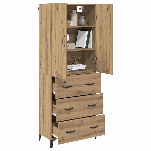 vidaXL Highboard Artisan Oak 69,5 x 34 x 180 &epsilon;&kappa;. &Epsilon;&pi;&epsilon;&xi;&epsilon;&rho;&gamma;&alpha;&sigma;&mu;έ&nu;&omicron; &xi;ύ&lambda;&omicron;