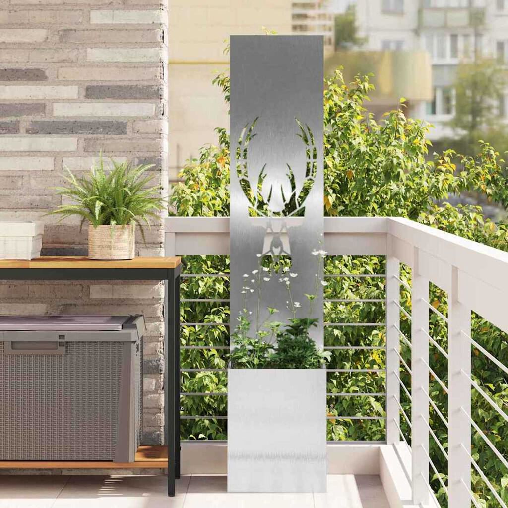 vidaXL Οθόνη Ιδιωτικότητας Κήπου Ασημί 32 x 140 εκ. Ανοξείδωτο ατσάλι