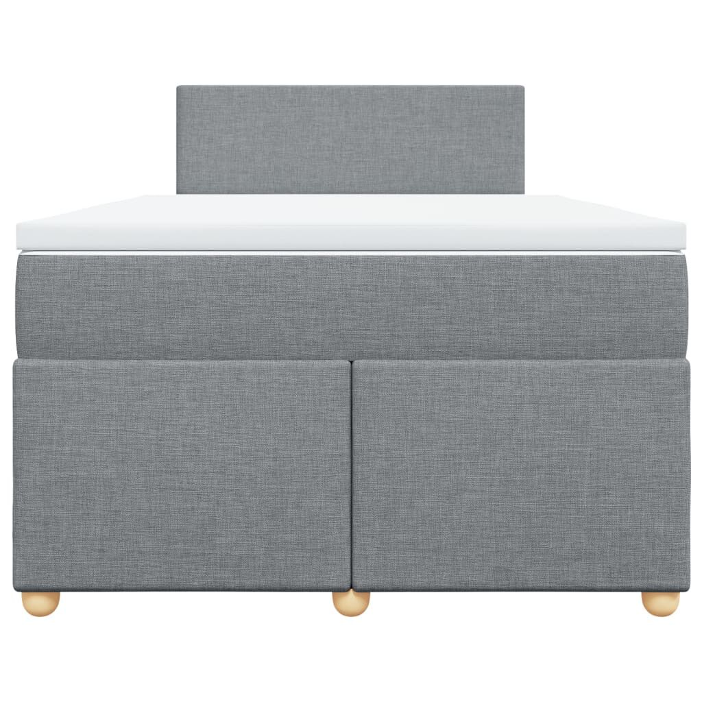 vidaXL Κρεβάτι Boxspring με Στρώμα Ανοιχτό Γκρι 120x200 εκ. Υφασμάτινο