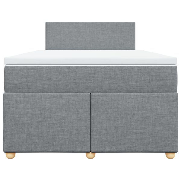 vidaXL Κρεβάτι Boxspring με Στρώμα Ανοιχτό Γκρι 120x200 εκ. Υφασμάτινο