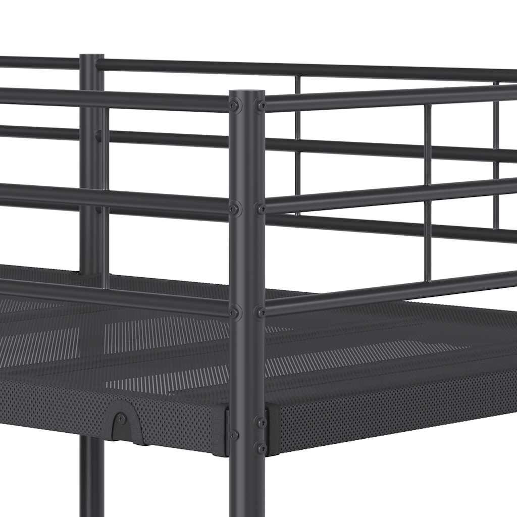 vidaXL Κουκέτα χωρίς στρώμα Μαύρο 90x190 cm Ατσάλι