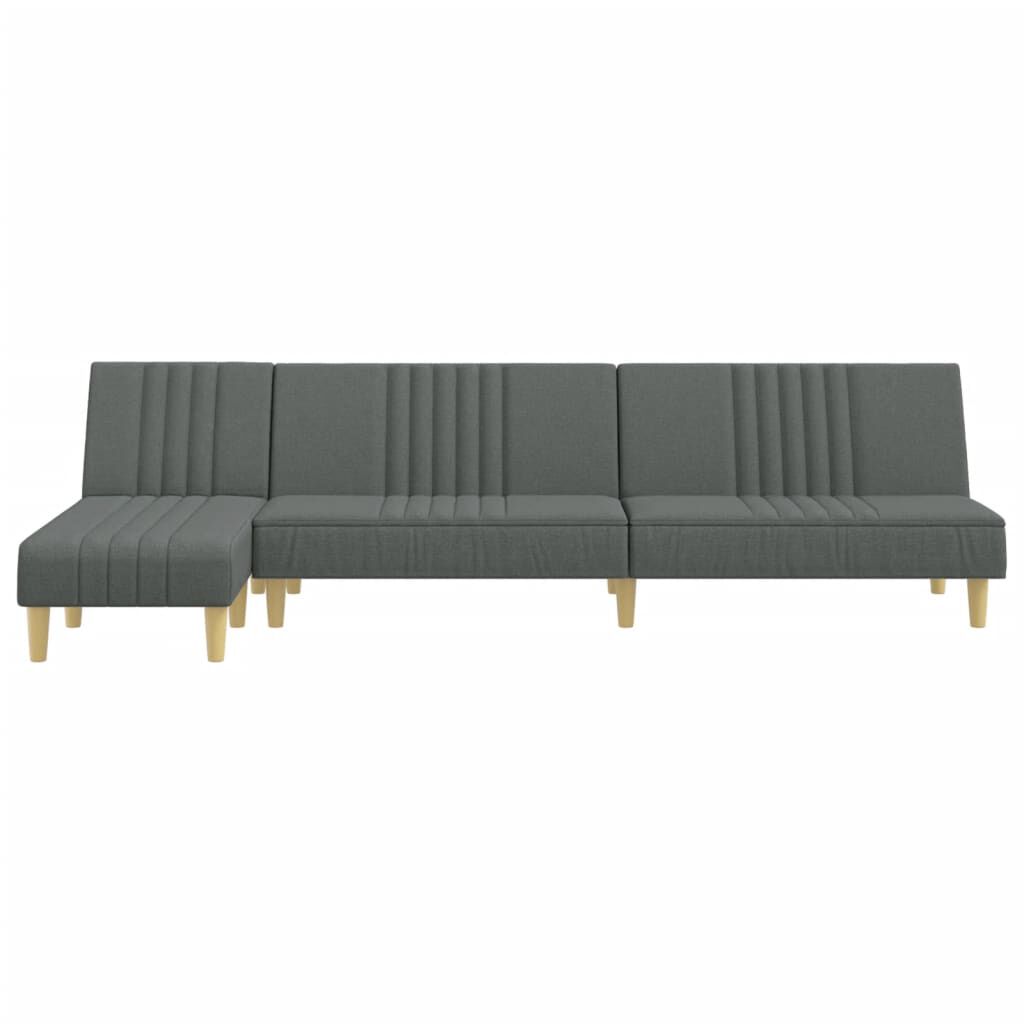 vidaXL Καναπές Κρεβάτι Γωνιακός Σκ. Γκρι 255x140x70 εκ. Υφασμάτινος